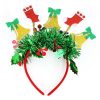 Christmas Party Dress Up New Year Headdress Christmas Decoration Colorful Stripes Headband, Style: Bells Xmas Stocking