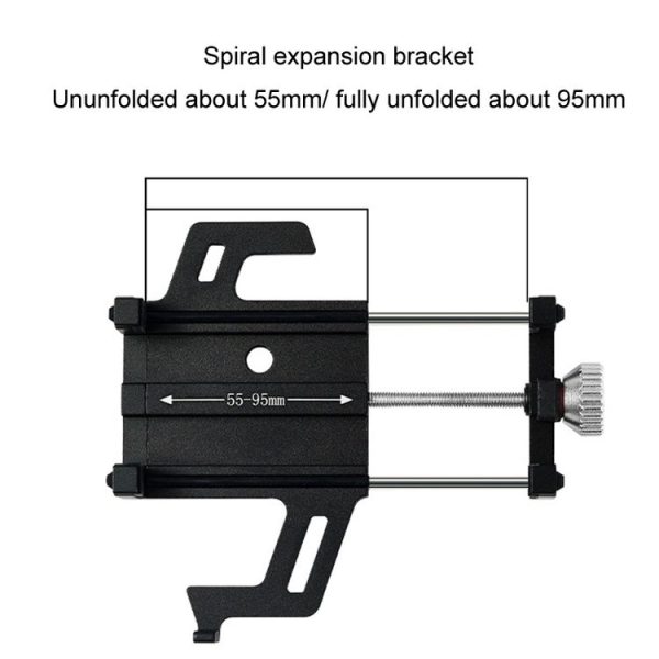 Aluminum Alloy Motorcycle Bicycle Navigation Mobile Phone Holder (Black) - Image 3
