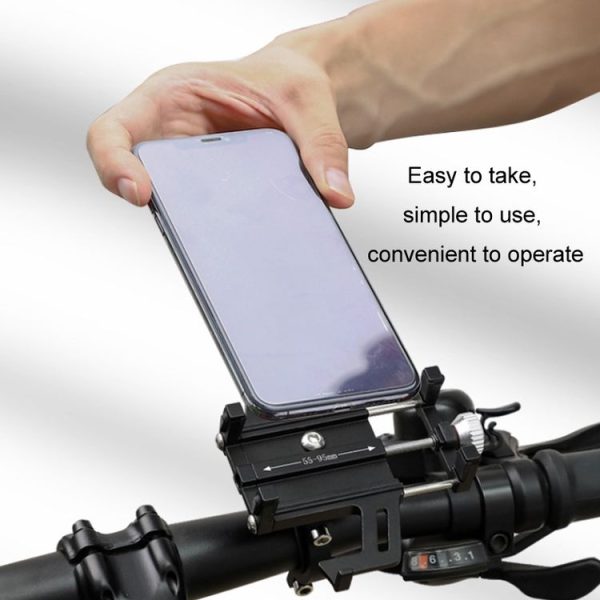Aluminum Alloy Motorcycle Bicycle Navigation Mobile Phone Holder (Black) - Image 6