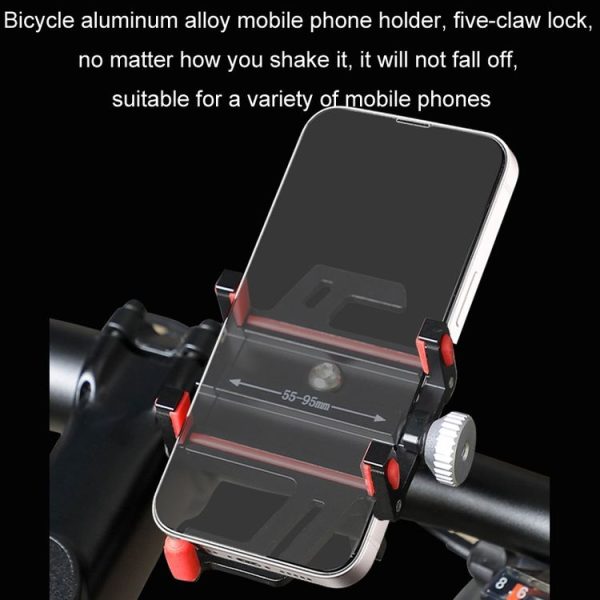 Aluminum Alloy Motorcycle Bicycle Navigation Mobile Phone Holder (Black) - Image 7