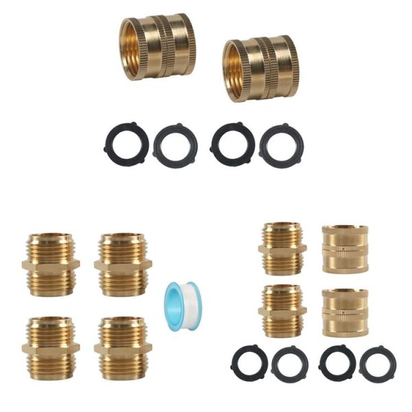 3 / 4GHT Brass Internal External Thread American Adapter Garden Hose Connector, Gui Ge Xing Hao: 2pcs / Pack Female Two-way Swivels - Image 2