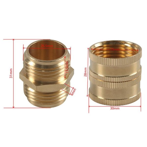 3 / 4GHT Brass Internal External Thread American Adapter Garden Hose Connector, Gui Ge Xing Hao: 2pcs / Pack Female Two-way Swivels - Image 3