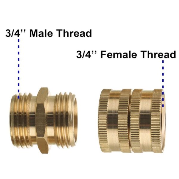 3 / 4GHT Brass Internal External Thread American Adapter Garden Hose Connector, Gui Ge Xing Hao: 2pcs / Pack Female Two-way Swivels - Image 4