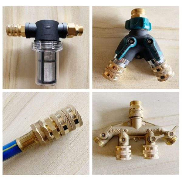 3 / 4GHT Brass Internal External Thread American Adapter Garden Hose Connector, Gui Ge Xing Hao: 2pcs / Pack Female Two-way Swivels - Image 8