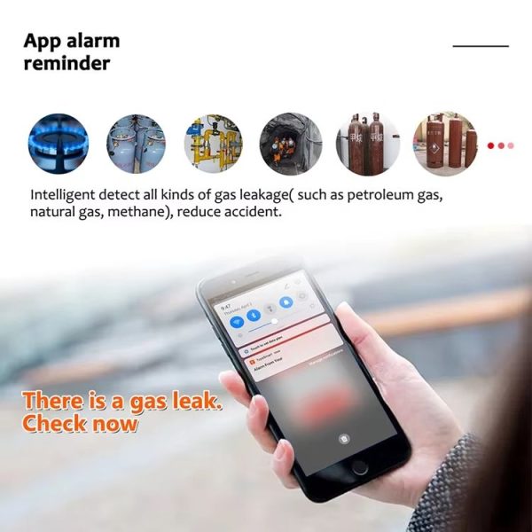 Tuya WiFi Gas Leak Detector With Temperature Clock Function Support Human Voice Alarm - Image 3