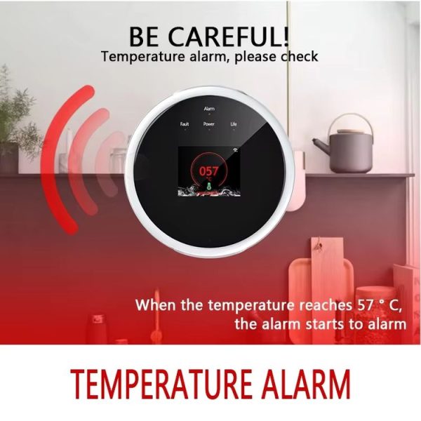 Tuya WiFi Gas Leak Detector With Temperature Clock Function Support Human Voice Alarm - Image 6