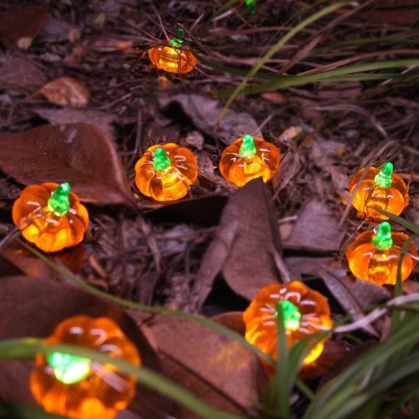LED Halloween 3D Pumpkin String Lights Bar Shop Ambience Scene Layout Decorative Lanterns, Style: 20 LEDs Always On (Warm White) - Image 4