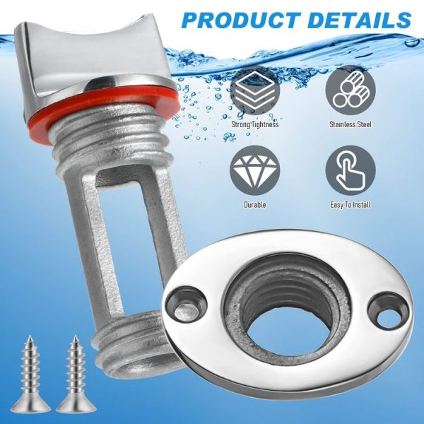 Stainless Steel Water Plug For Kayak Stern Drain, Set: 1pc - Image 4