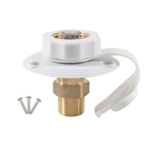 RV Brass Water Inlet Check Valve Yacht Accessories, Color: White