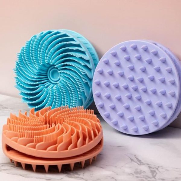 Double-Sided Silicone Cleaning Bath Brush Multifunctional Massage Shower Brush (Orange Red) - Image 2