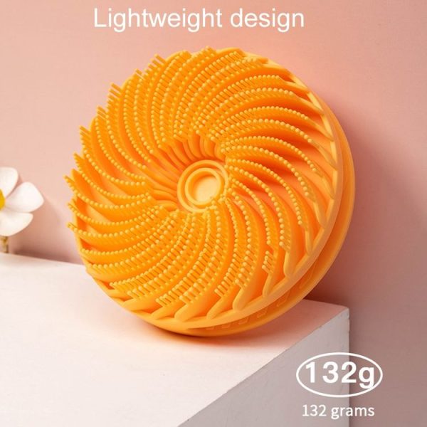 Double-Sided Silicone Cleaning Bath Brush Multifunctional Massage Shower Brush (Orange Red) - Image 4