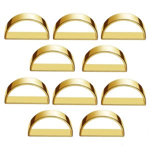 10pcs / Bag Napkin Rings Semicircle Napkin Buckles Wedding Banquet New Year Table Setting Decor (Gold)