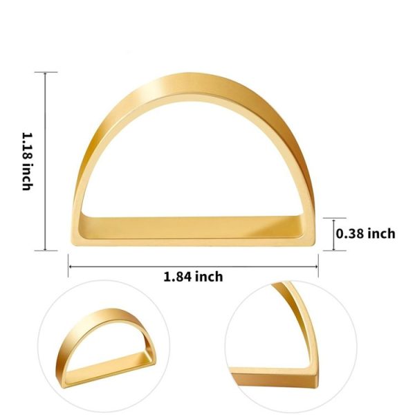 10pcs / Bag Napkin Rings Semicircle Napkin Buckles Wedding Banquet New Year Table Setting Decor (Gold) - Image 3
