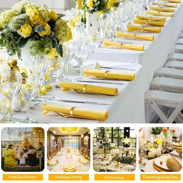 10pcs / Bag Napkin Rings Semicircle Napkin Buckles Wedding Banquet New Year Table Setting Decor (Gold) - Image 9