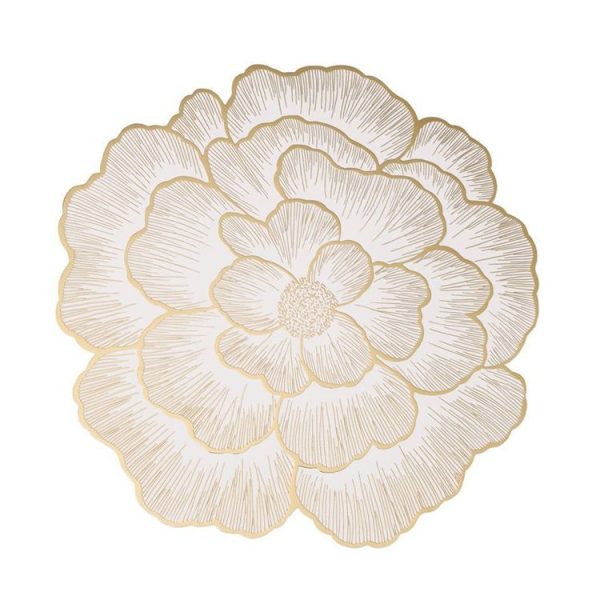 38cm Household Kitchen Heat Resistant Flower Hot Stamping Table Heat Insulating Pad (Gold)