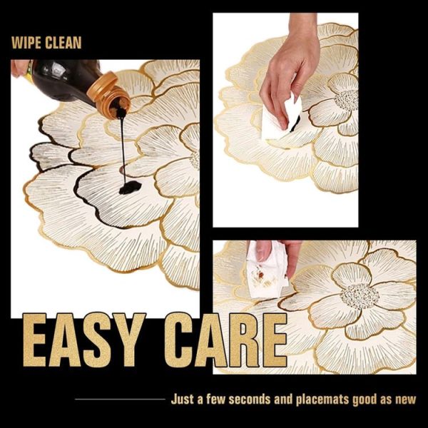38cm Household Kitchen Heat Resistant Flower Hot Stamping Table Heat Insulating Pad (Gold) - Image 8
