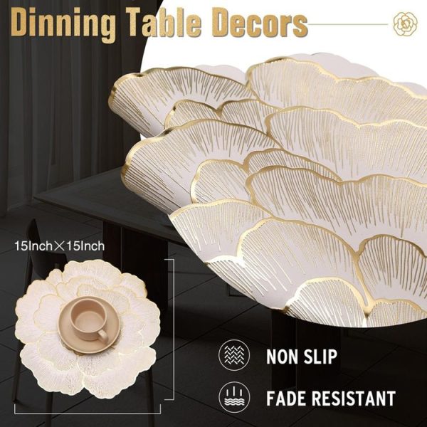 38cm Household Kitchen Heat Resistant Flower Hot Stamping Table Heat Insulating Pad (Gold) - Image 9