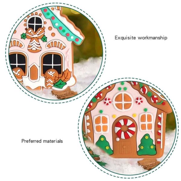16pcs / Set PVC Christmas House Pendants Christmas Tree Decorations Scene Arrangement Props - Image 4