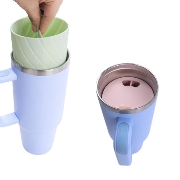Stanley Cup 2-divided Silicone Liner Compartment Cup, Size: 40oz (Pink) - Image 4