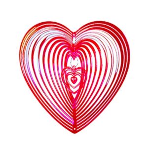 Outdoor Wind Chime Heart Shape Bird Repeller Garden Decoration Bird Catcher (Red)