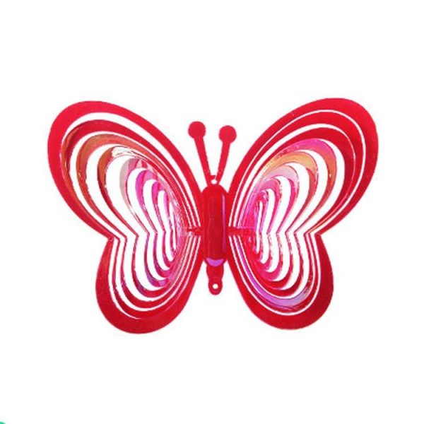 Outdoor Reflective Butterfly Bird Repeller Garden Decorative Wind Chime Bird Catcher (Red)
