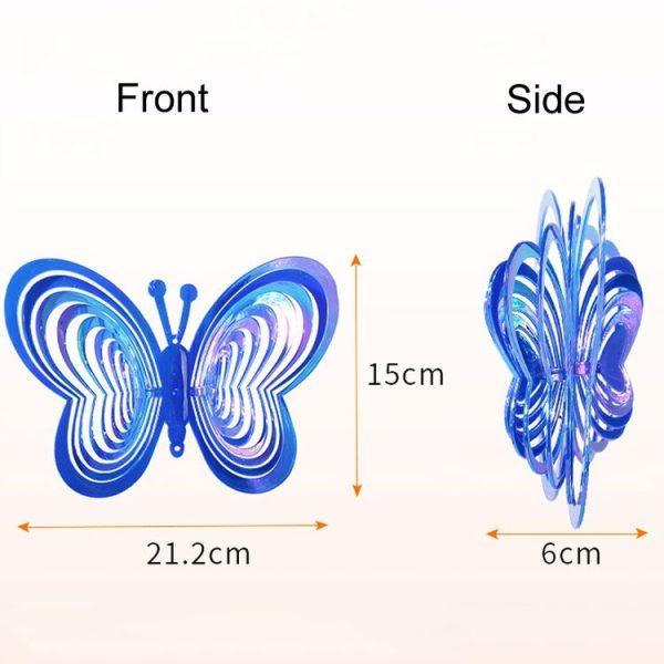 Outdoor Reflective Butterfly Bird Repeller Garden Decorative Wind Chime Bird Catcher (Red) - Image 3