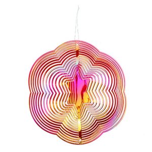 Hexagonal Shaped 3-D Bird Repeller Outdoor Garden Bird Repellent Decoration Wind Chime, Color: Red