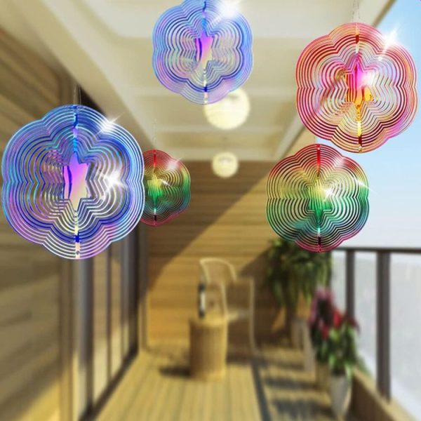 Hexagonal Shaped 3-D Bird Repeller Outdoor Garden Bird Repellent Decoration Wind Chime, Color: Red - Image 2