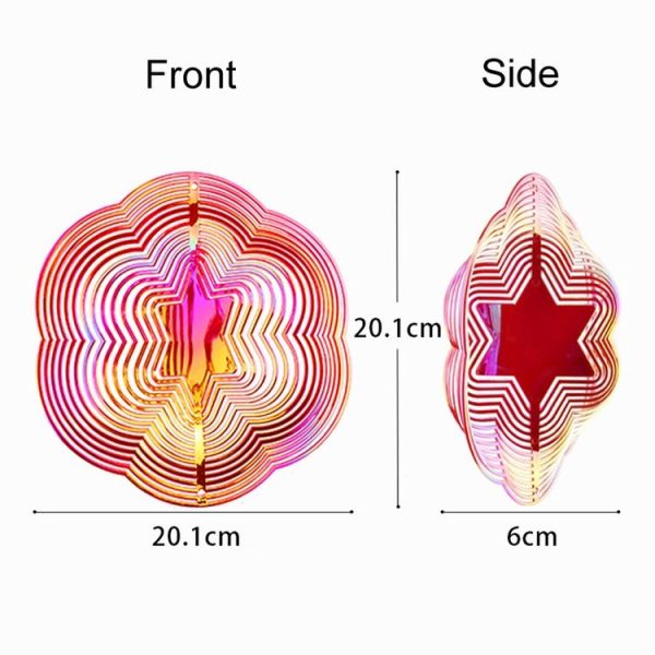 Hexagonal Shaped 3-D Bird Repeller Outdoor Garden Bird Repellent Decoration Wind Chime, Color: Red - Image 3