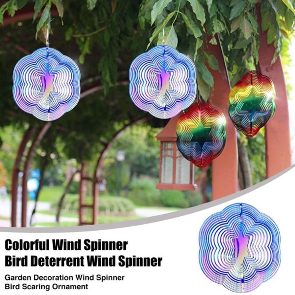 Hexagonal Shaped 3-D Bird Repeller Outdoor Garden Bird Repellent Decoration Wind Chime, Color: Red - Image 6