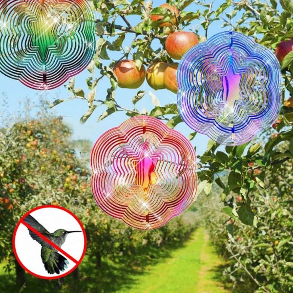 Hexagonal Shaped 3-D Bird Repeller Outdoor Garden Bird Repellent Decoration Wind Chime, Color: Red - Image 7