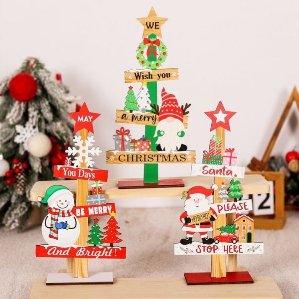 Christmas Decoration Wooden Desktop Ornament Restaurant Bar Scene Layout Decoration Crafts (Elderly) - Image 2