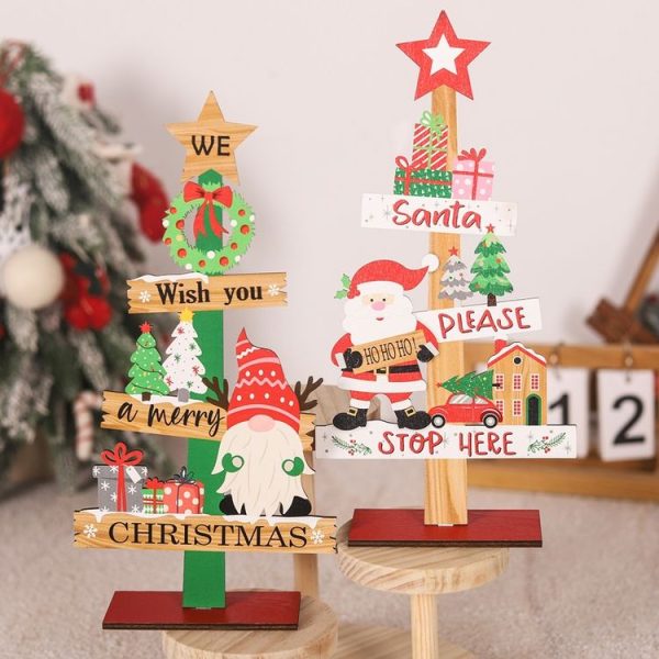 Christmas Decoration Wooden Desktop Ornament Restaurant Bar Scene Layout Decoration Crafts (Elderly) - Image 4