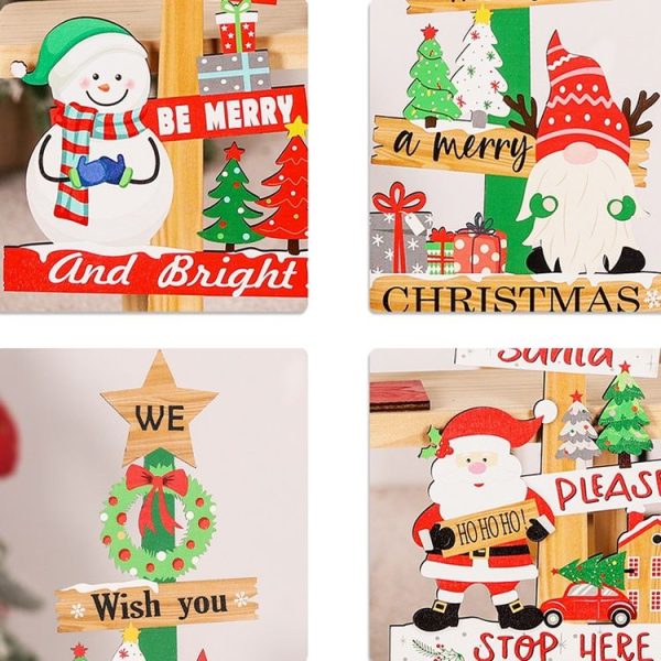 Christmas Decoration Wooden Desktop Ornament Restaurant Bar Scene Layout Decoration Crafts (Elderly) - Image 7