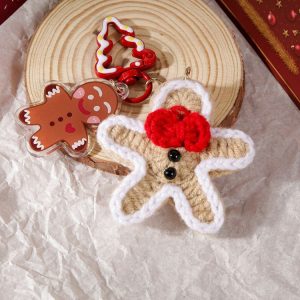 Hand-woven Christmas Keychain Cute Mobile Phone Handbag Pendant, Style: Gingerbread Man