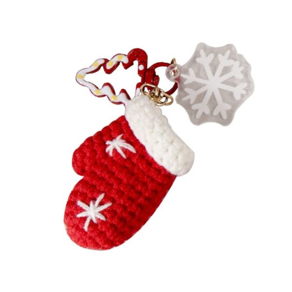 Hand-woven Christmas Keychain Cute Mobile Phone Handbag Pendant, Style: Gingerbread Man - Image 5