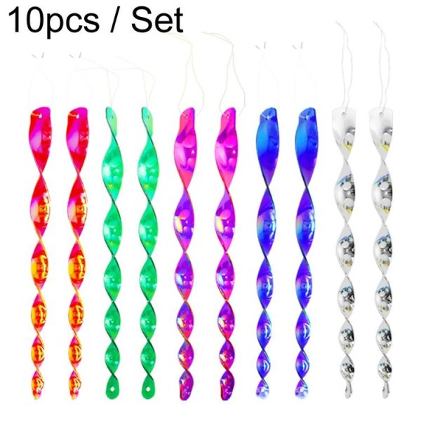 10pcs / Set 30cm Laser Bird Repellent Spiral Wind Reflective Stick Orchard Balcony Garden Decoration