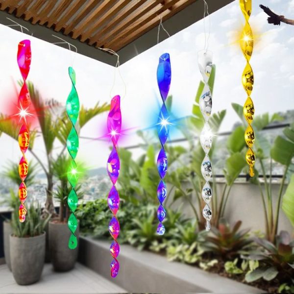 10pcs / Set 30cm Laser Bird Repellent Spiral Wind Reflective Stick Orchard Balcony Garden Decoration - Image 2