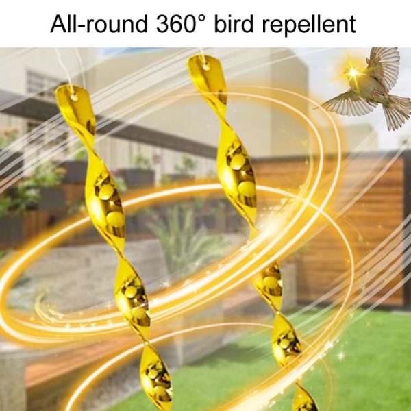 10pcs / Set 30cm Laser Bird Repellent Spiral Wind Reflective Stick Orchard Balcony Garden Decoration - Image 6