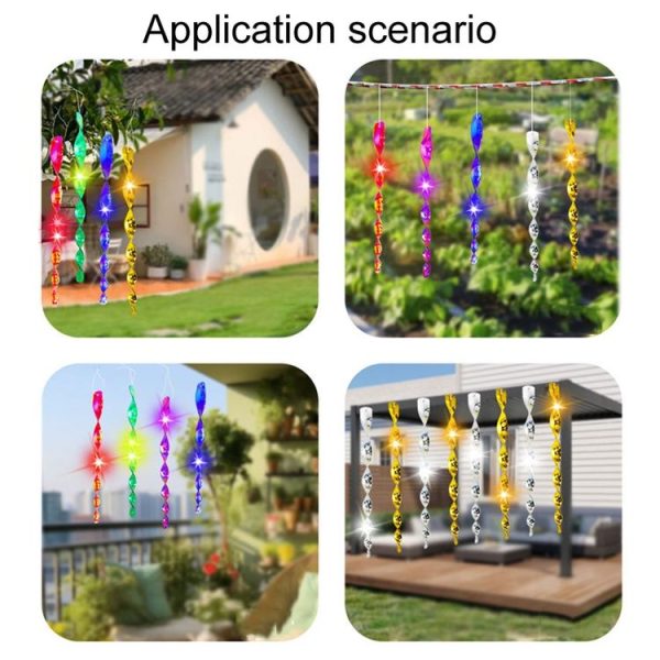 10pcs / Set 30cm Laser Bird Repellent Spiral Wind Reflective Stick Orchard Balcony Garden Decoration - Image 8