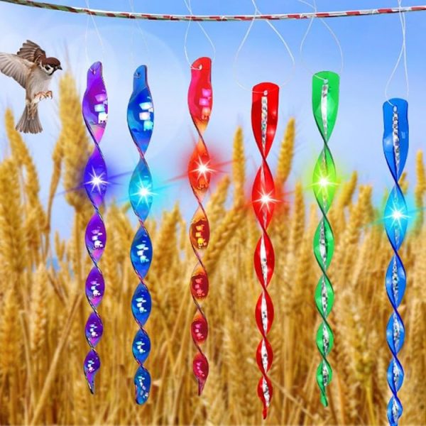 10pcs / Set 30cm Laser Bird Repellent Spiral Wind Reflective Stick Orchard Balcony Garden Decoration - Image 9
