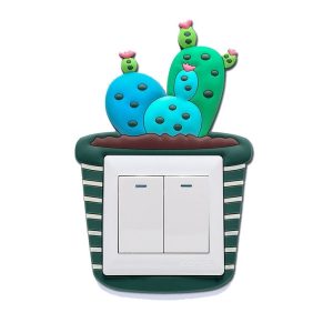 Luminous Three-dimensional Cactus Switch Sticker Socket Panel Cover Decor, Style: Cactus