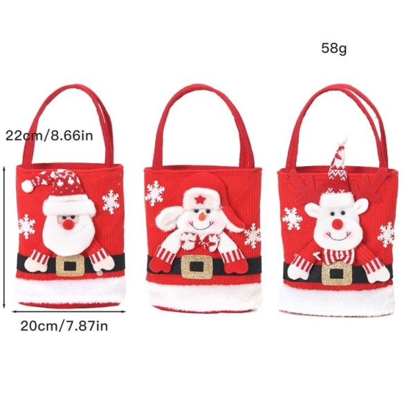 Cute Large Capacity Christmas Decorations Gift Bag Kids Candy Tote Bag (Santa Claus) - Image 4