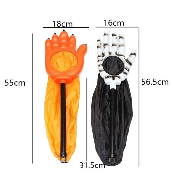Halloween Palm Candy Bag Pumpkin Skull Begging Bags (Orange) - Image 3
