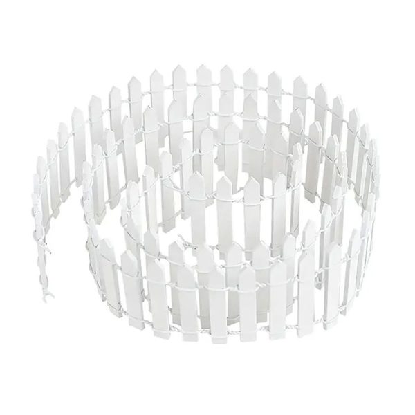 90cm Miniature Wooden Fence DIY Fairy Garden Mini Landscape Ornament (White)