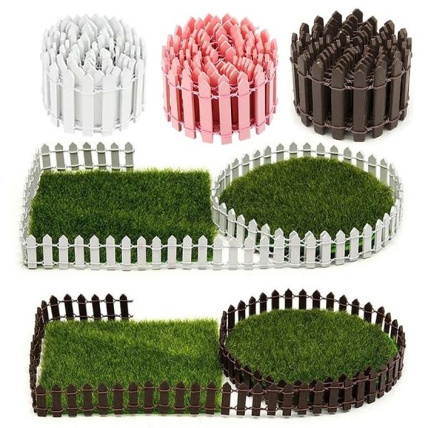 90cm Miniature Wooden Fence DIY Fairy Garden Mini Landscape Ornament (White) - Image 2