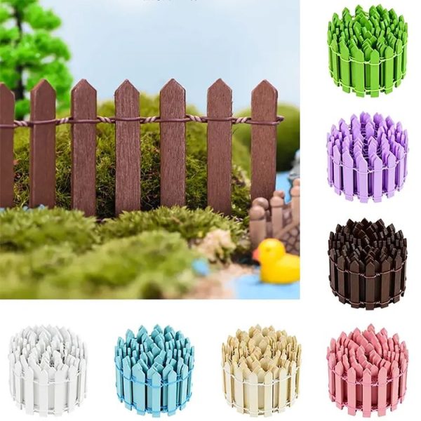 90cm Miniature Wooden Fence DIY Fairy Garden Mini Landscape Ornament (White) - Image 3