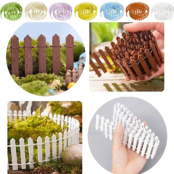 90cm Miniature Wooden Fence DIY Fairy Garden Mini Landscape Ornament (White) - Image 5