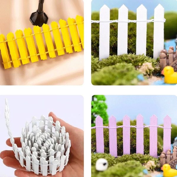 90cm Miniature Wooden Fence DIY Fairy Garden Mini Landscape Ornament (White) - Image 6