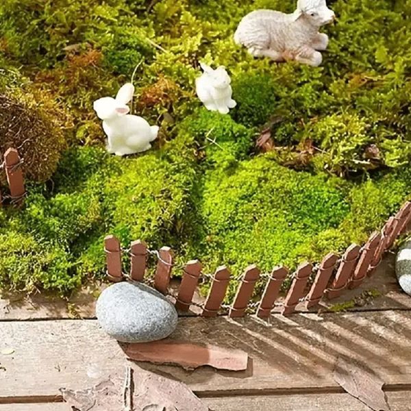 90cm Miniature Wooden Fence DIY Fairy Garden Mini Landscape Ornament (White) - Image 9